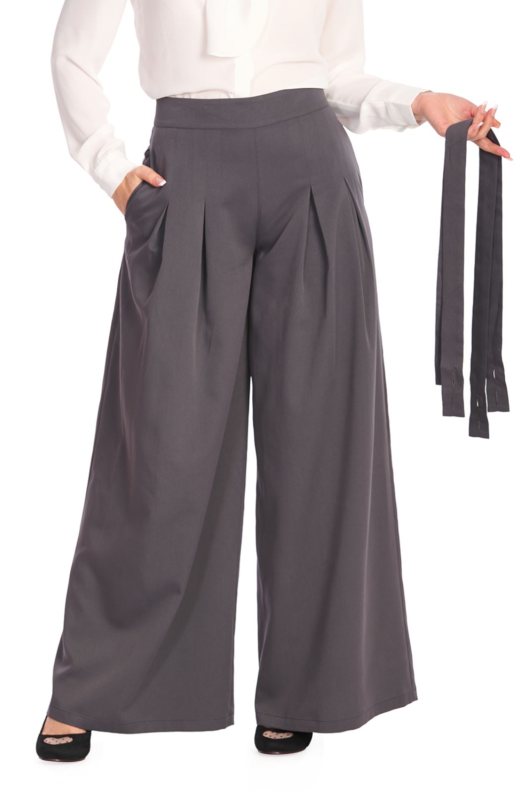 Banned Diamond Wide Leg Suspender Trousers