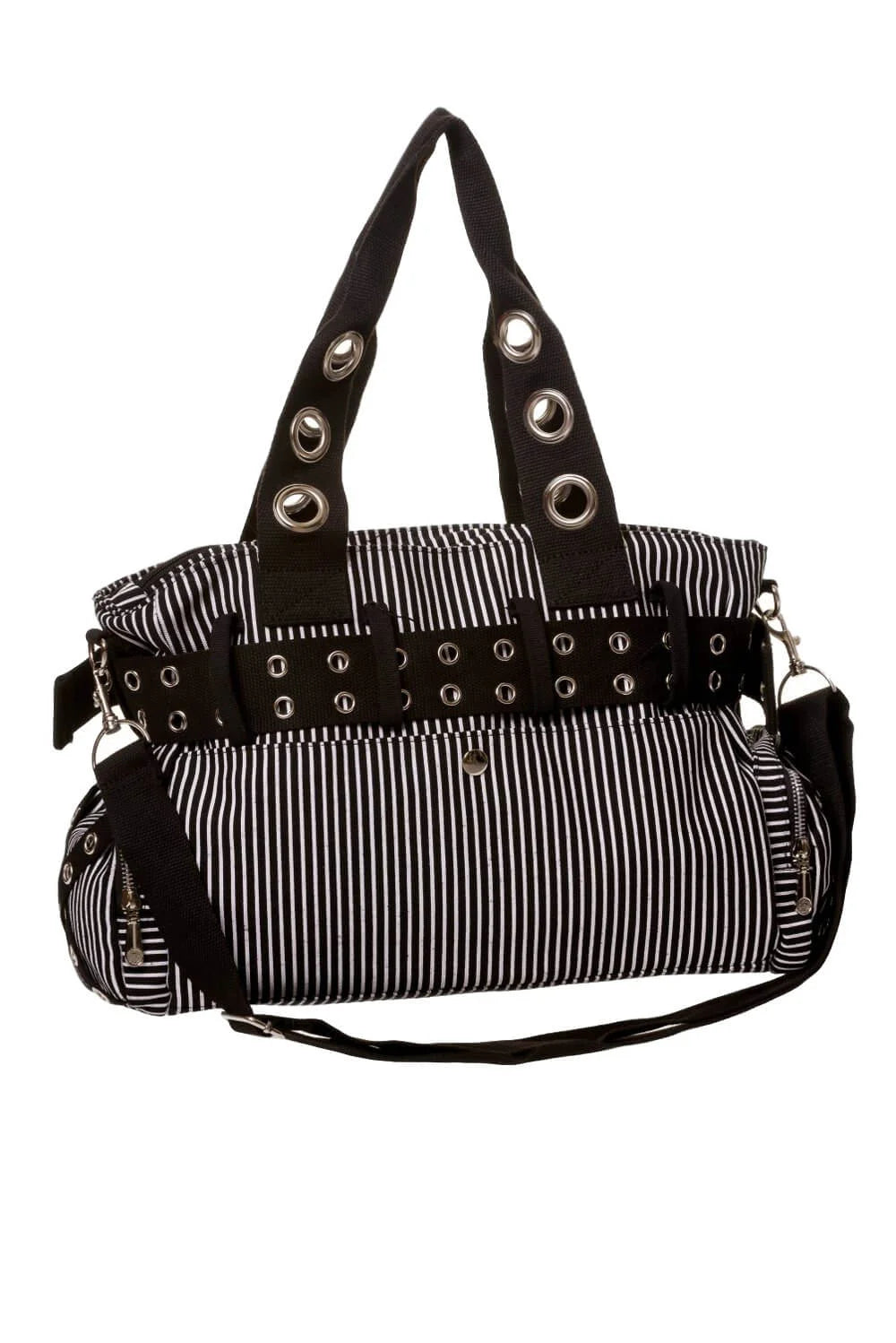 Banned Punk Handcuff Bag, Black & White