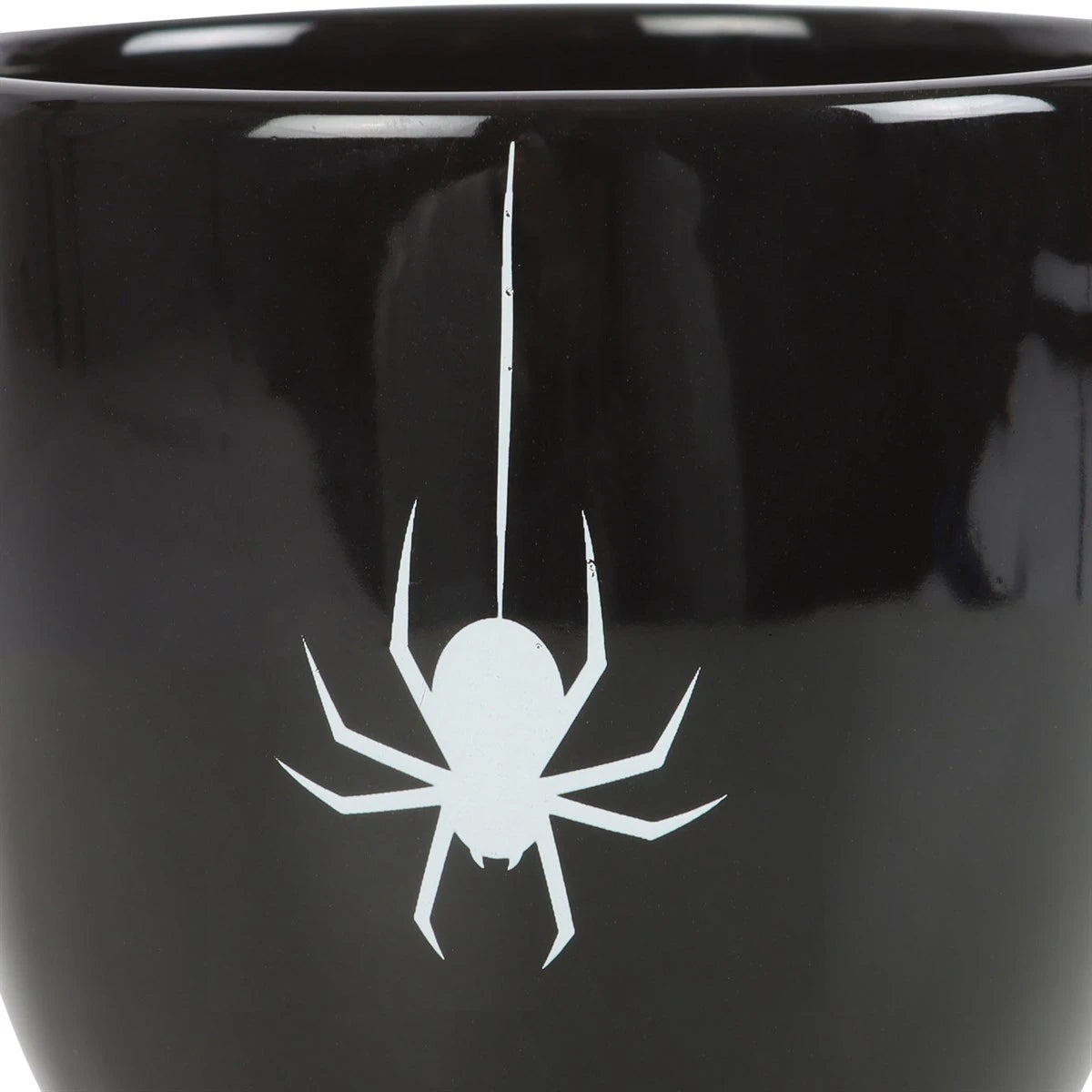 Black Spider Teacup Ceramic Halloween Mug with Unique Handle