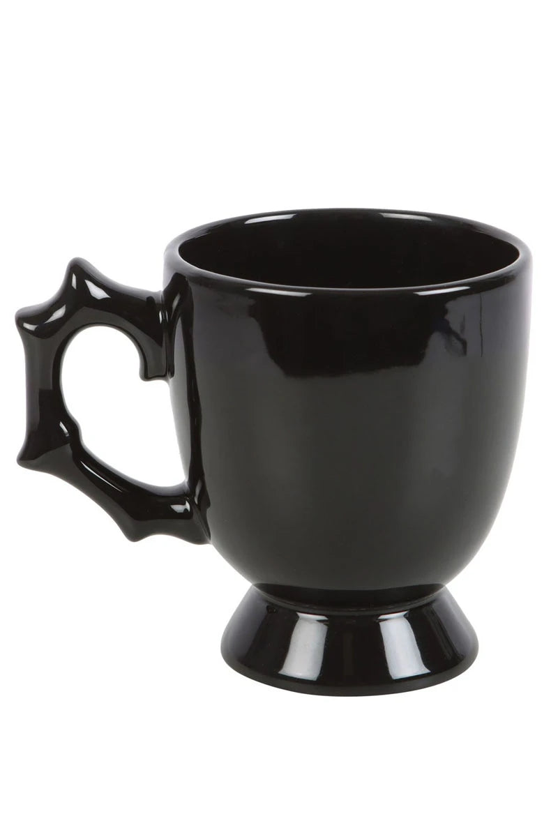 Black Spider Teacup Ceramic Halloween Mug with Unique Handle