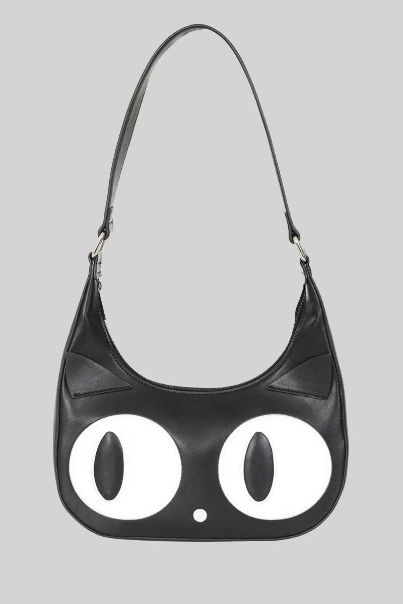 Banned Witching Cat Handbag - Cute Black Cat Shoulder Bag