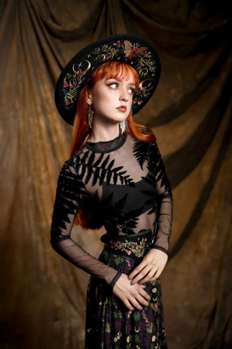 Restyle Ceres O-Ring Belt Floral Embroidered Waist Cincher