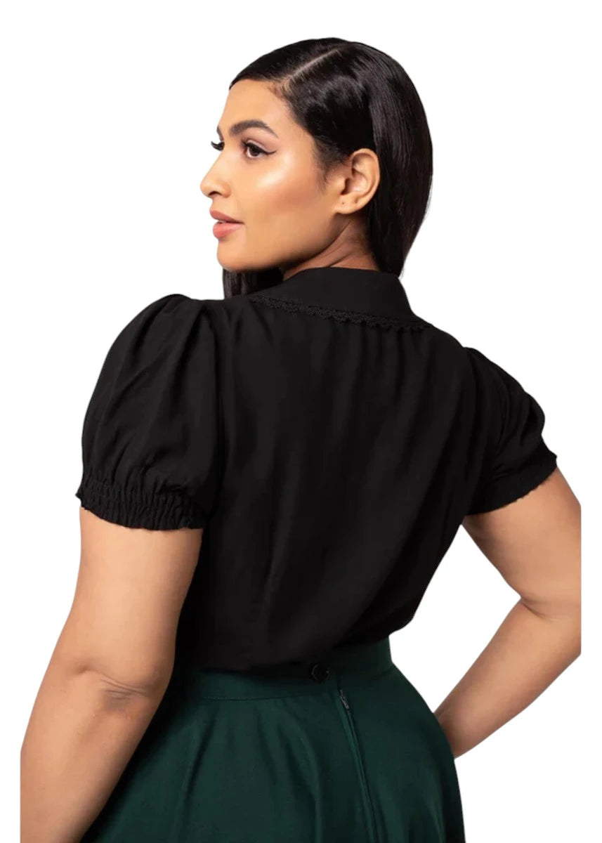 Hell Bunny Chester Blouse - Black Woodland Squirrel Top