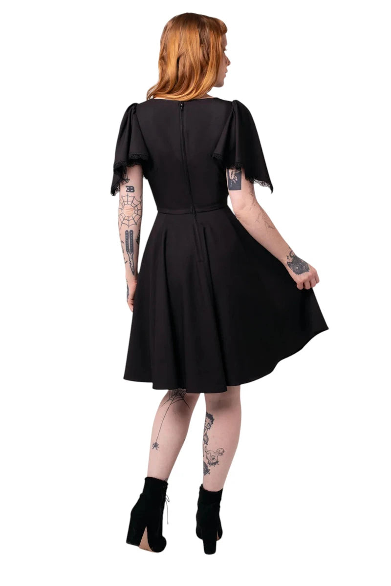 Hell Bunny Danica Dress - Black Celestial Embroidered Midi