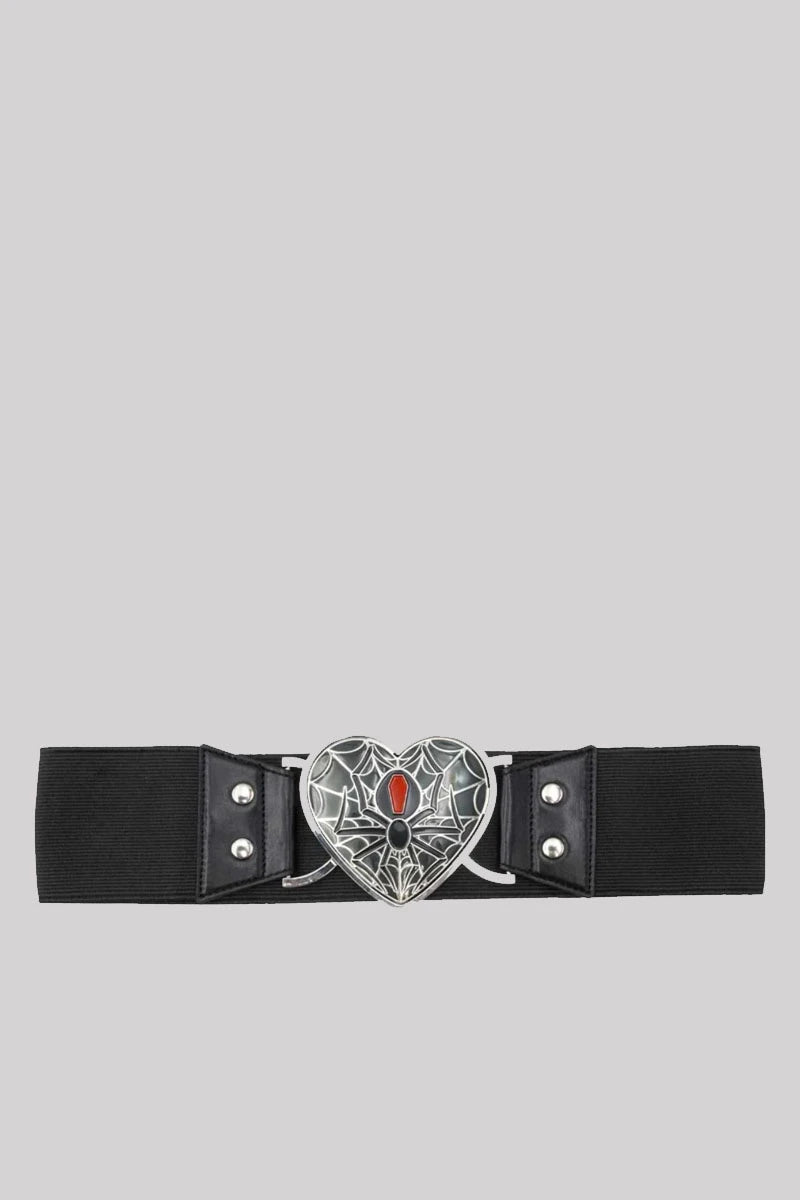 Kreepsville 666 Elastic Belt - Black Widow Heart Clincher | Ro Rox