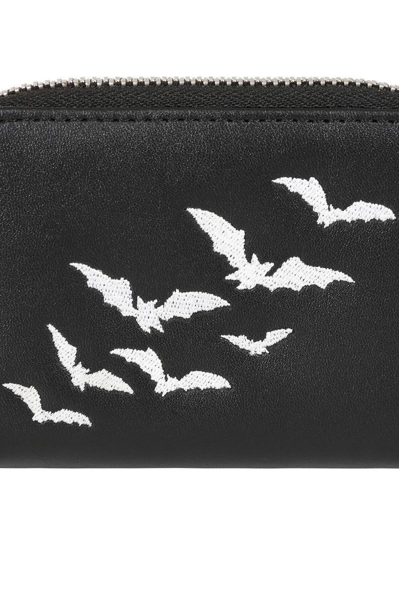 Third Identity Flying Bats Wallet – Gothic Zip-Around Purse