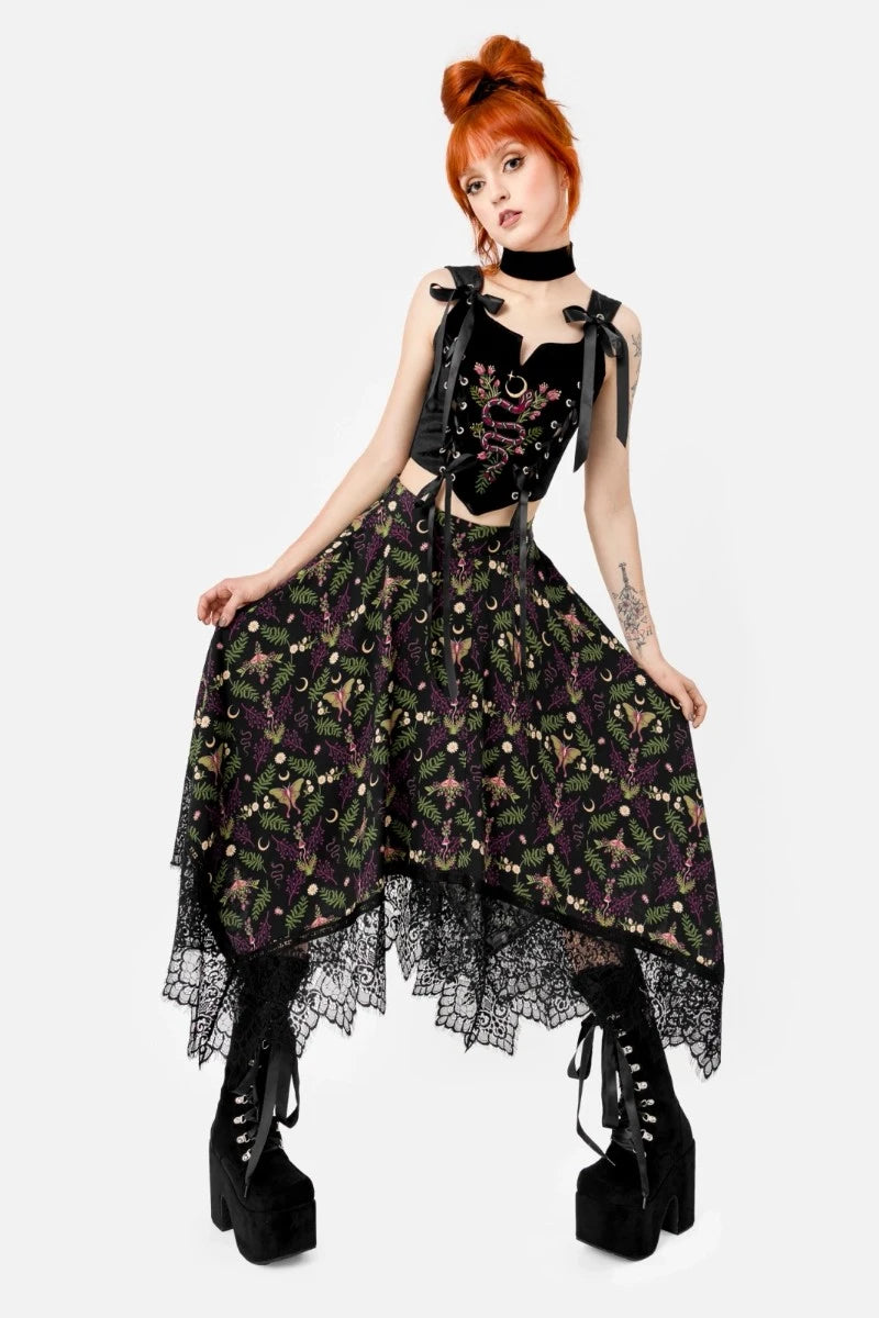 Restyle Enchanted Encounters Corset Top, Gothic Velvet Snake