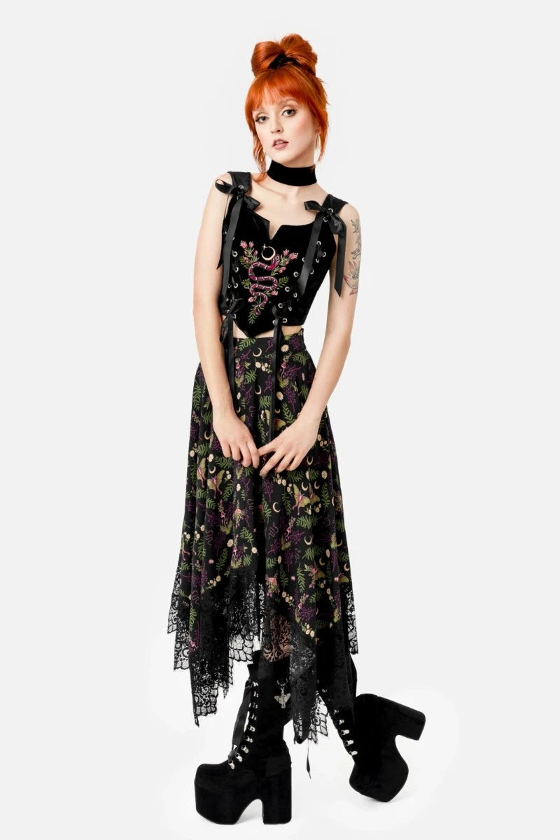 Restyle Enchanted Encounters Corset Top, Gothic Velvet Snake