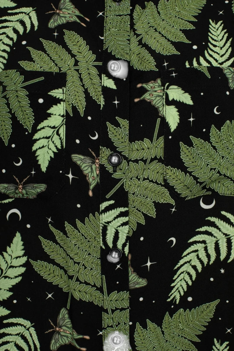 Hell Bunny Gaia Shirt – Botanical Print Button-Up Blouse