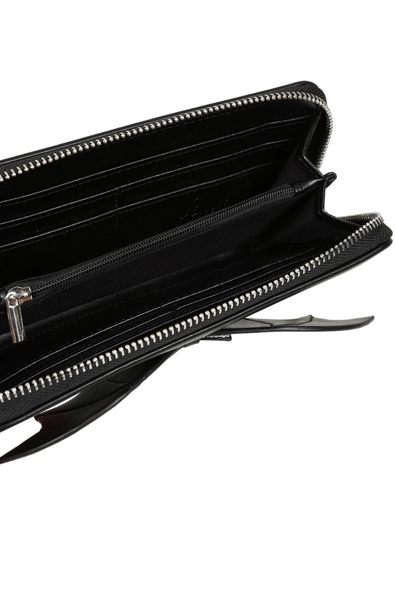 Banned Glamorama Purse - Gothic Bat Wing Corset Black Wallet