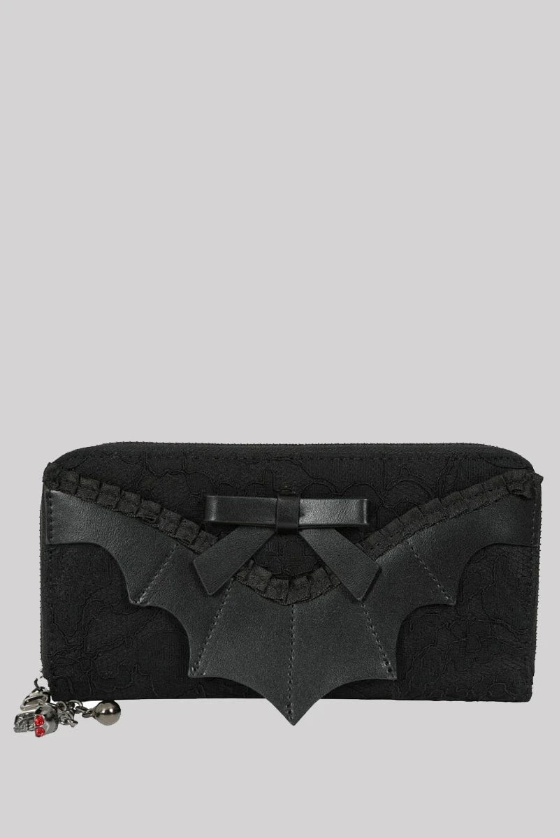 Banned Hallow Keepers Purse - Gothic Bat Design with Charm