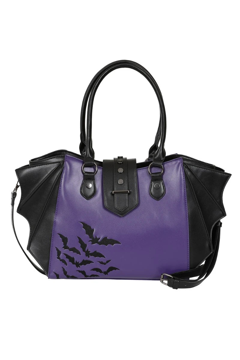 Banned Haunted Annabelle Tote Bag - Gothic Bat Wing Handbag