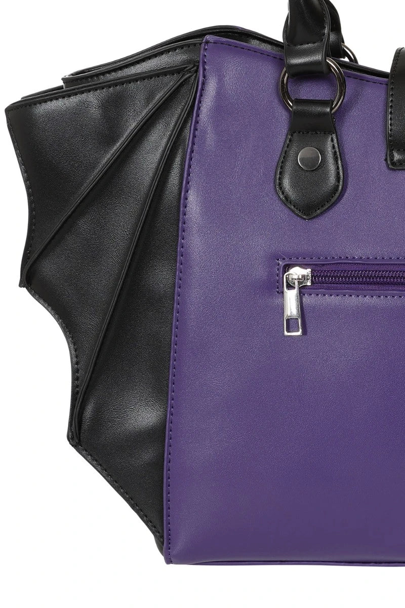 Banned Haunted Annabelle Tote Bag - Gothic Bat Wing Handbag