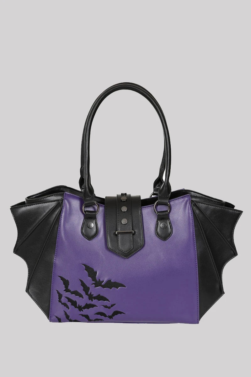Banned Haunted Annabelle Tote Bag - Gothic Bat Wing Handbag