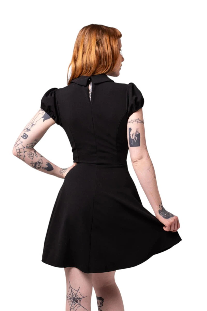 Hell Bunny Skeleton Girl Dress - Gothic Black Heart Ribcage