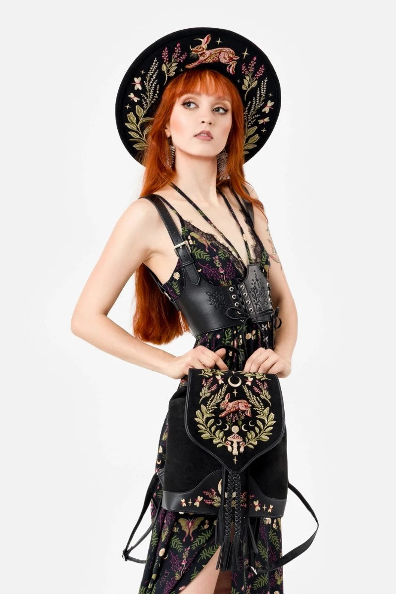 Restyle Hemlock Lace Up Harness – Gothic Faux Leather Top