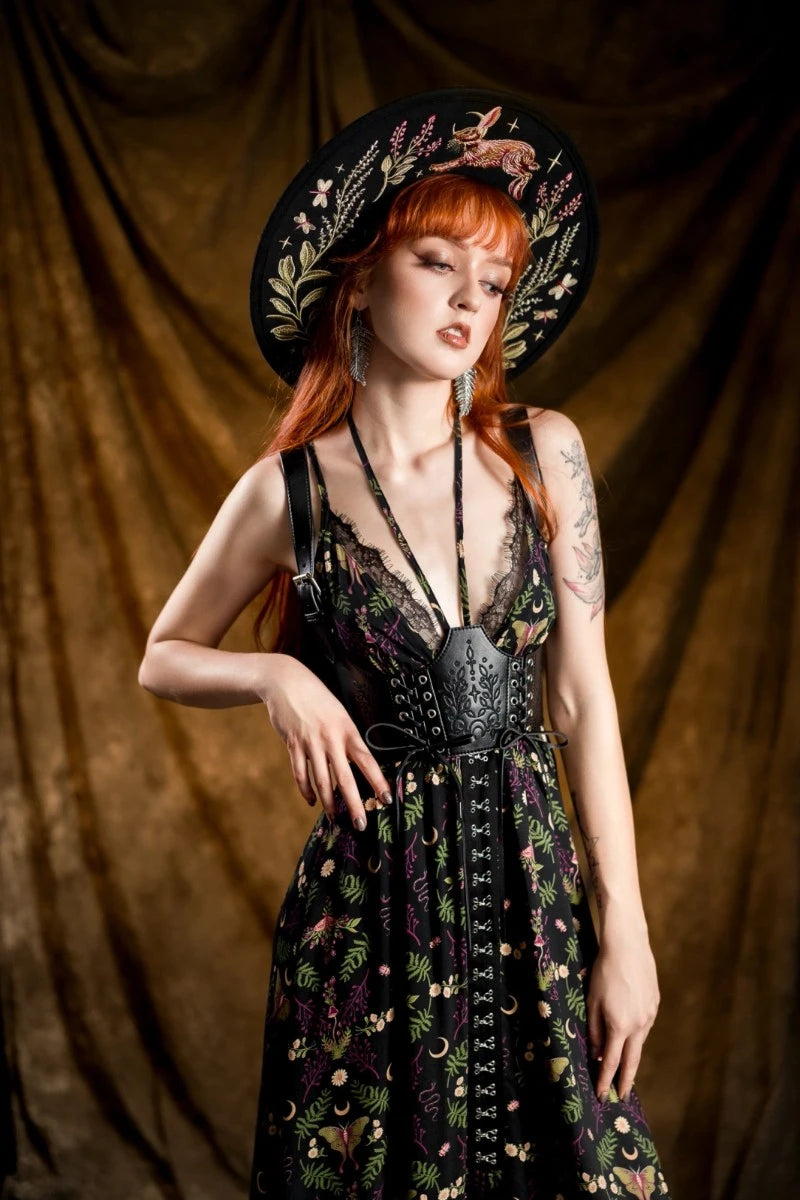 Restyle Hemlock Lace Up Harness – Gothic Faux Leather Top