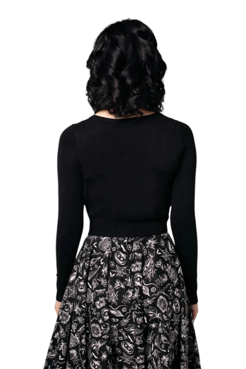 Hell Bunny Hollow Cardigan Gothic Halloween Pumpkins & Bats