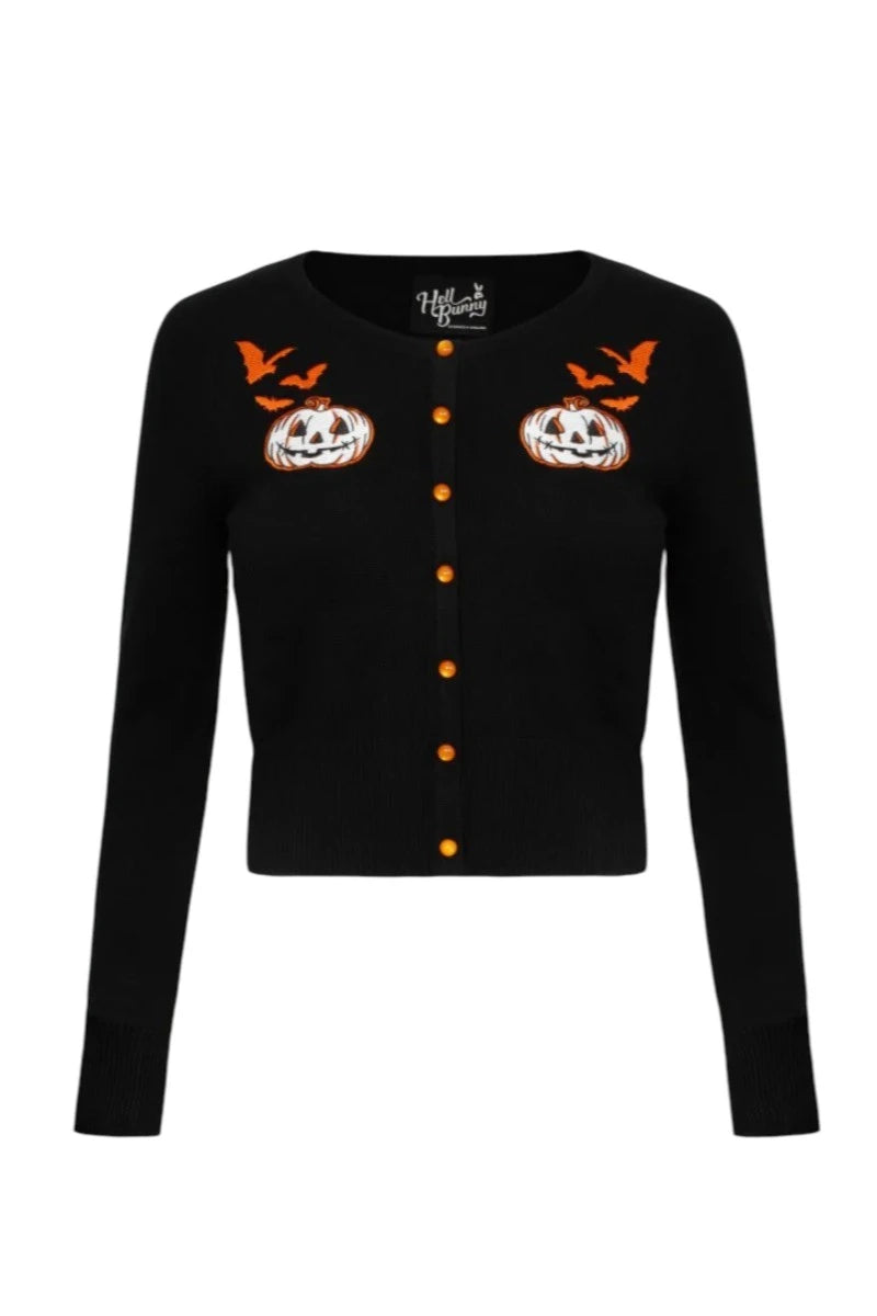 Hell Bunny Hollow Cardigan Gothic Halloween Pumpkins & Bats