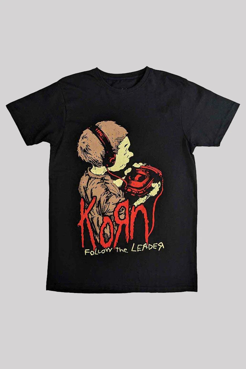 Korn Follow The Leader T-Shirt - Unisex Black Band Tee