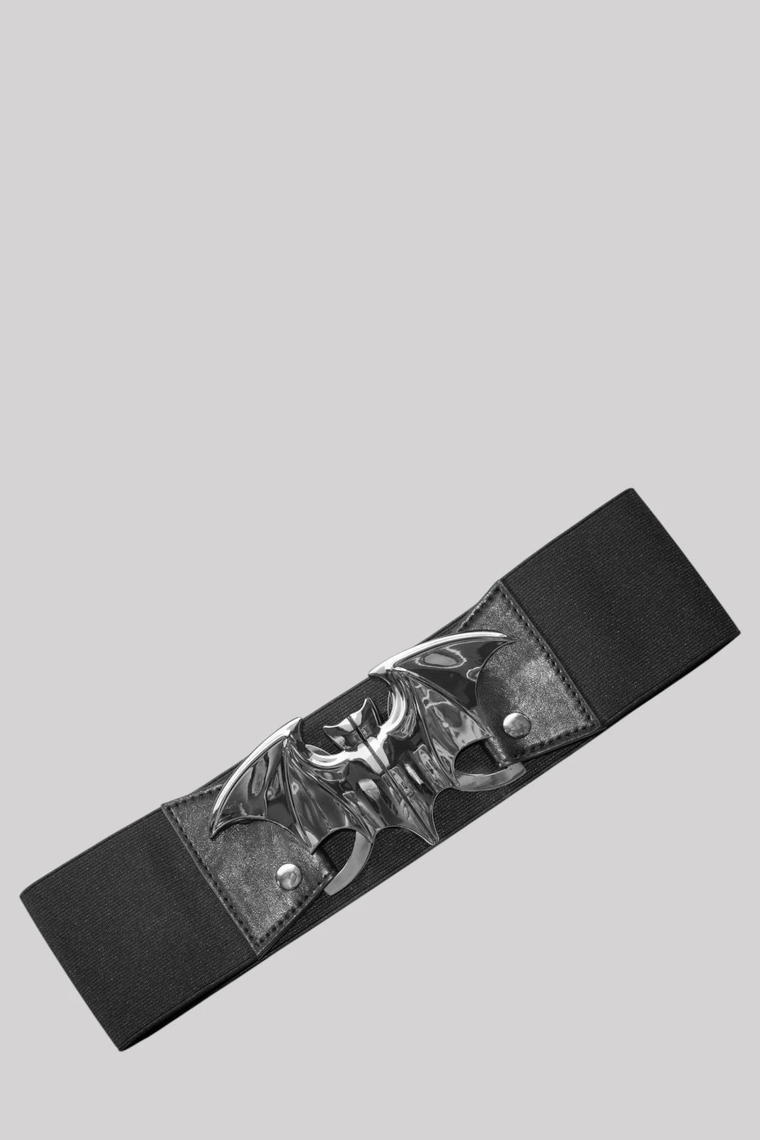 Kreepsville 666 Gothic Bat Buckle Elastic Waist Belt – Black or Silver