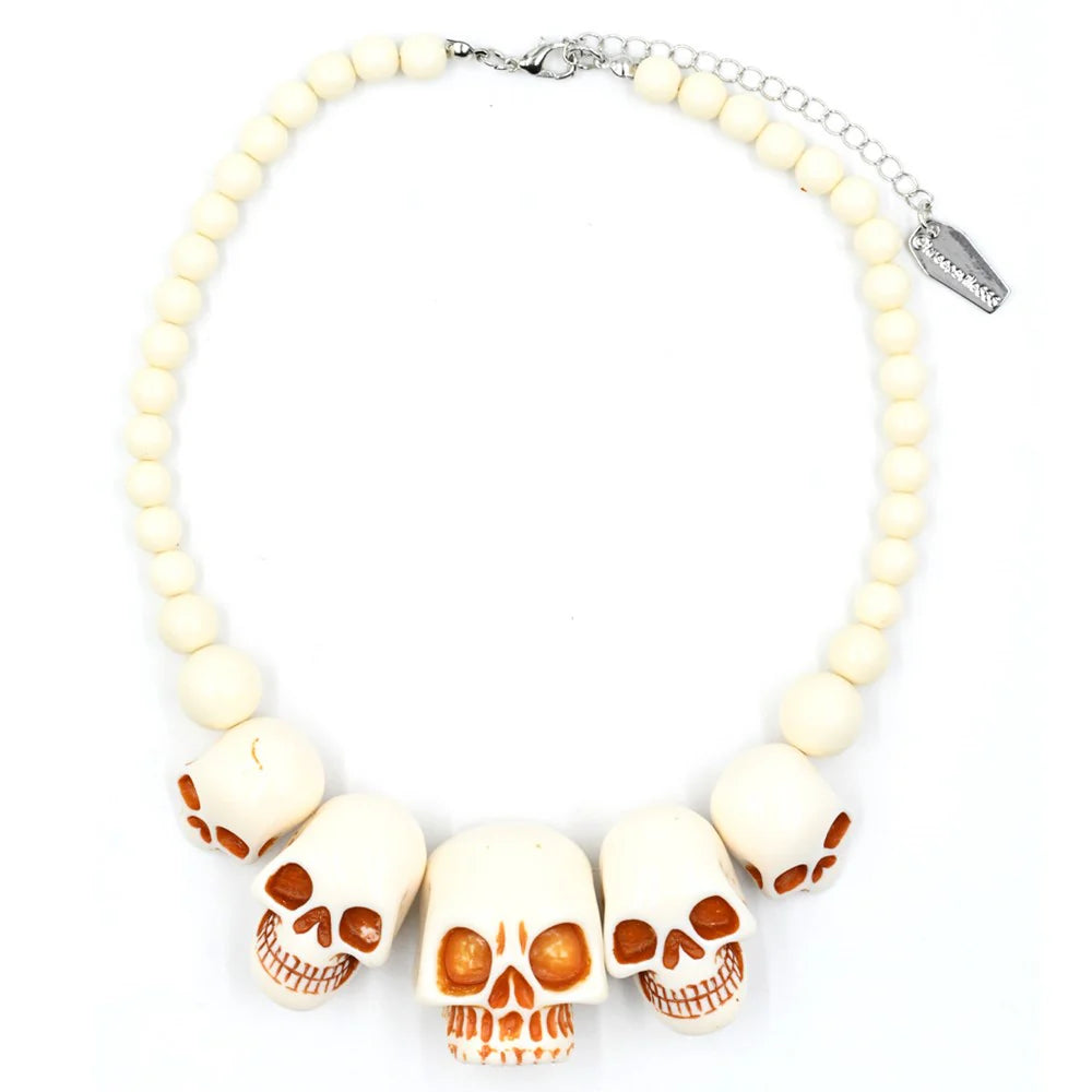 Kreepsville 666 Skull Collection Gothic White Necklace