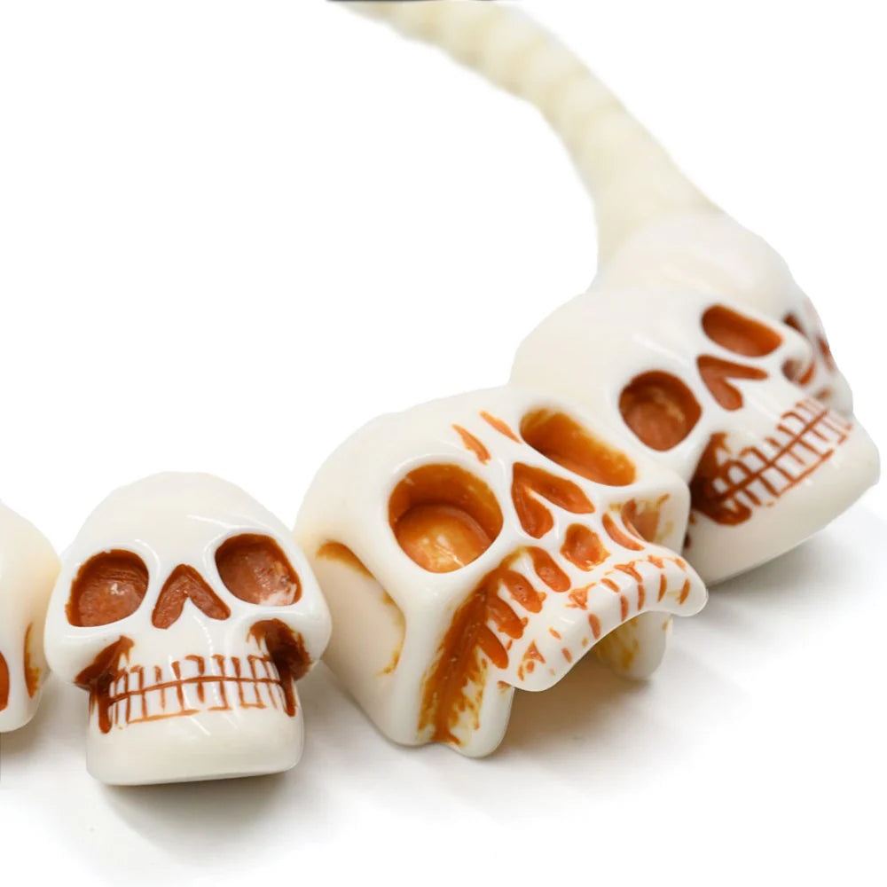 Kreepsville 666 Skull Collection Gothic White Necklace