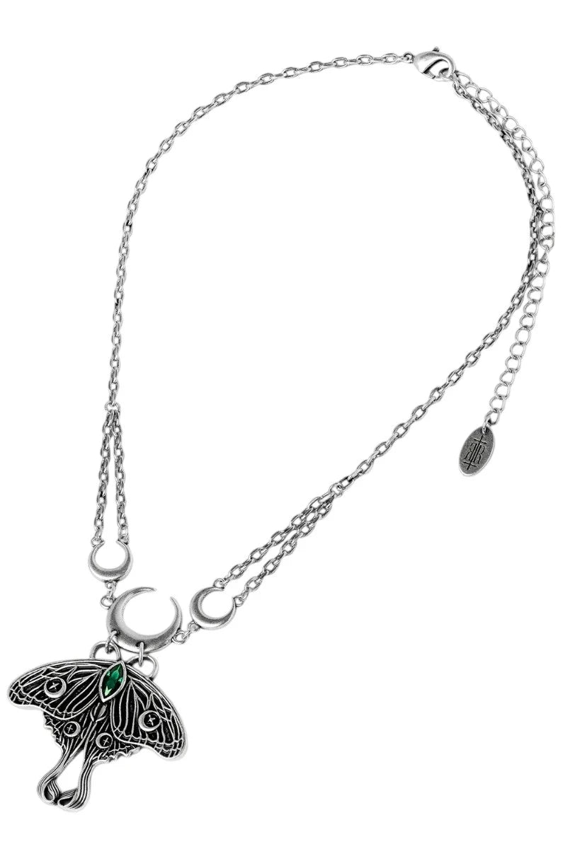 Restyle Luna moth choker necklace with crescent moon pendant