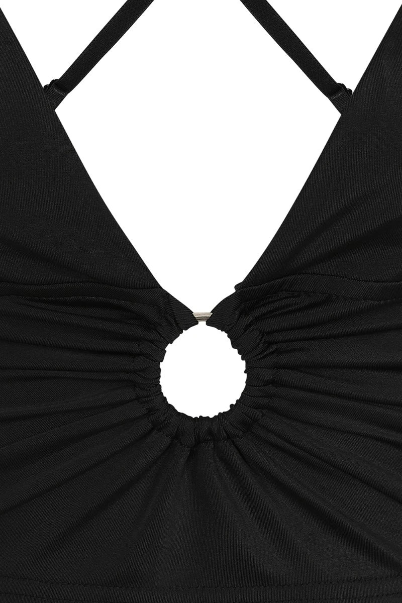 Banned Melantha Top - Alternative Black Bat Wing Crop Top
