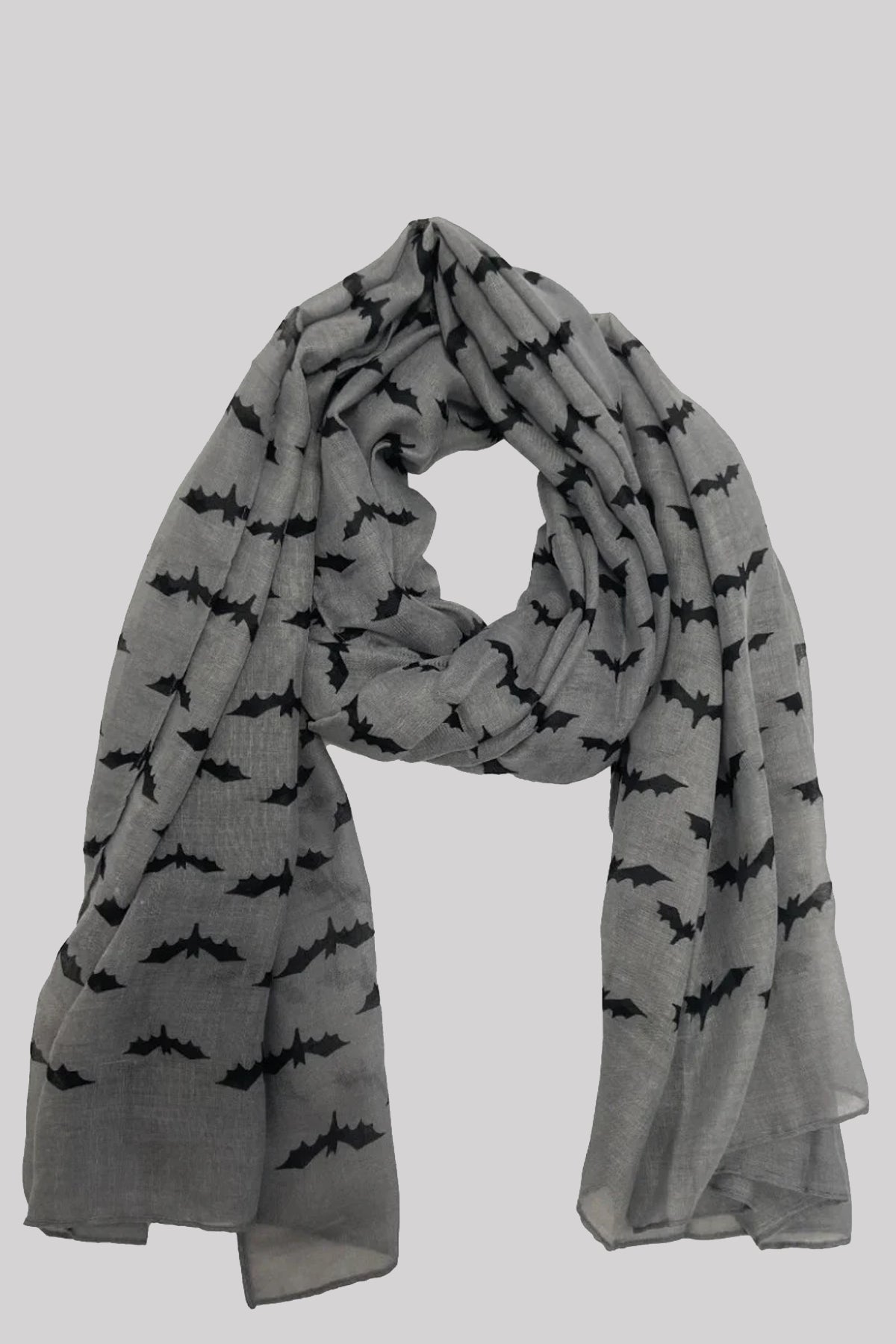 Pamela Mann Gothic Grey Bat Scarf