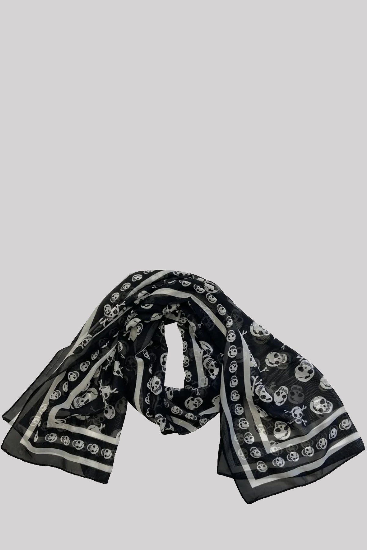 Pamela Mann Skull and Crossbones Gothic Scarf