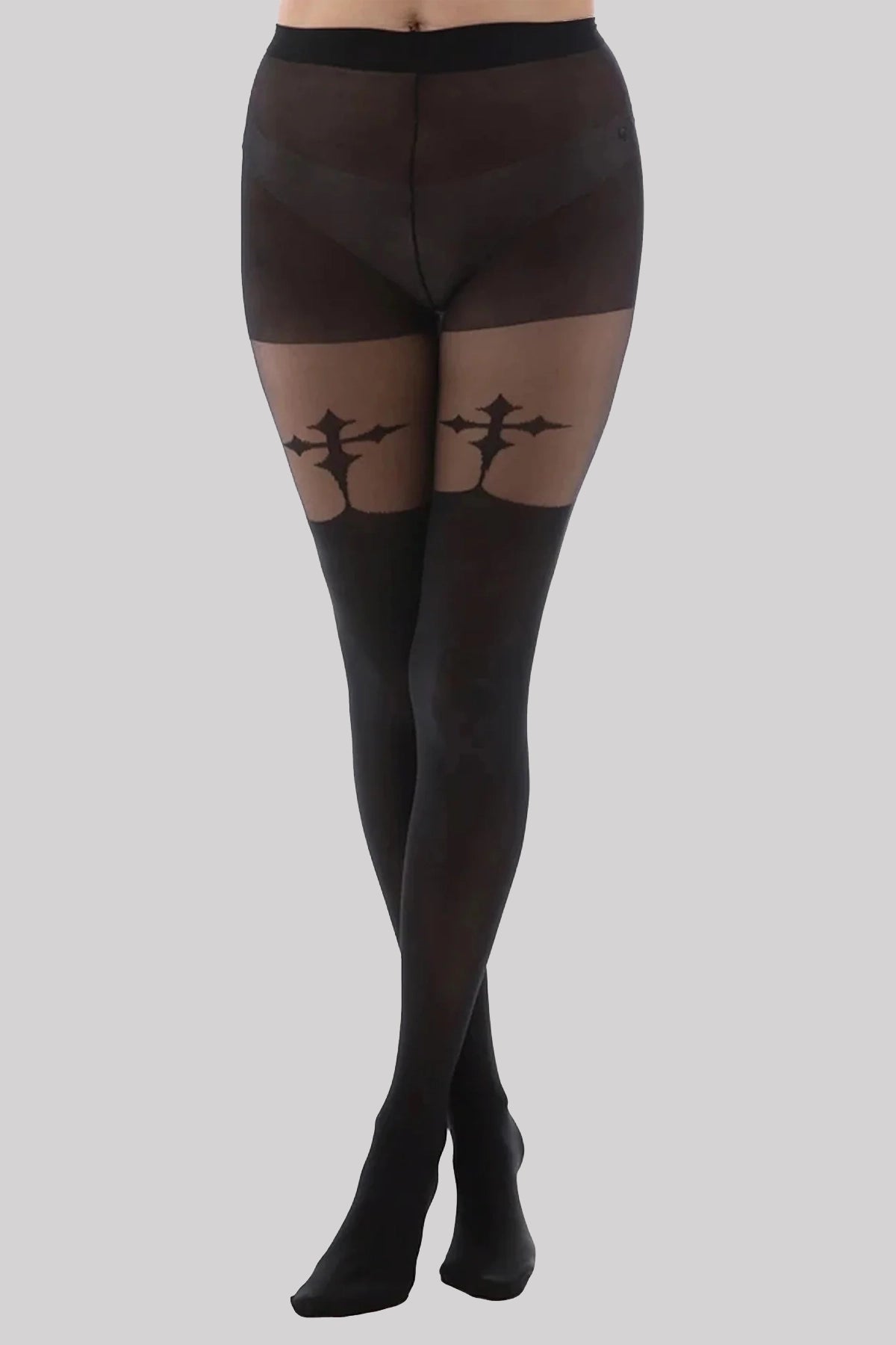 Pamela Mann Gothic Cross Suspender Tights