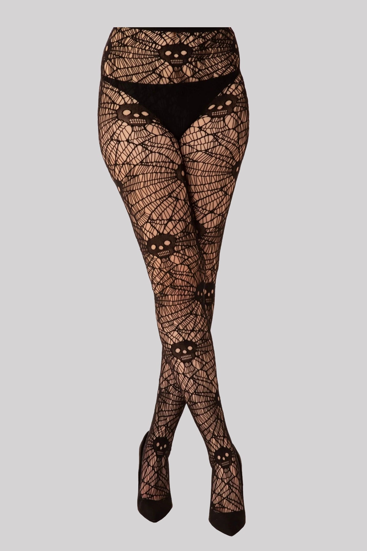 Pamela Mann Skull Web Halloween Gothic Punk Tights