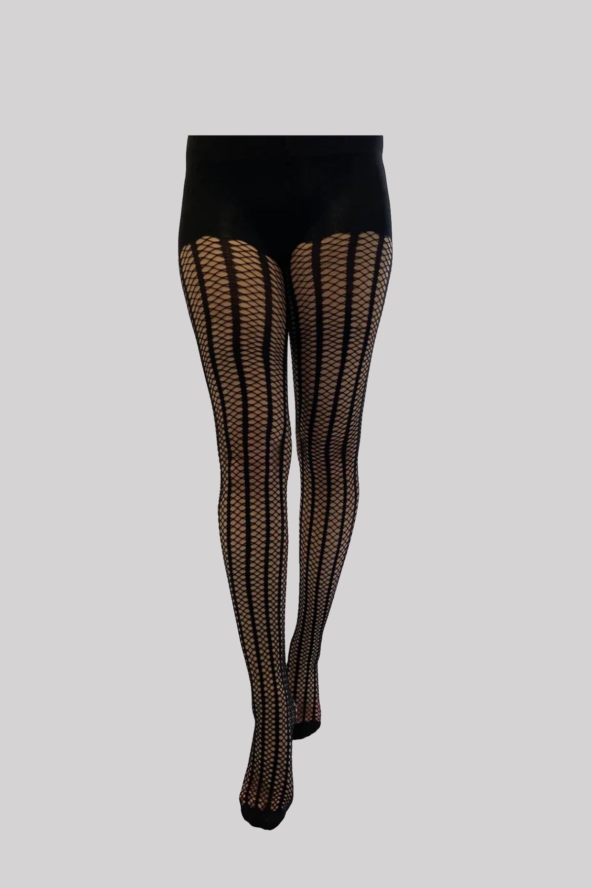 Pamela Mann Vertical Stripe Fishnet Tights