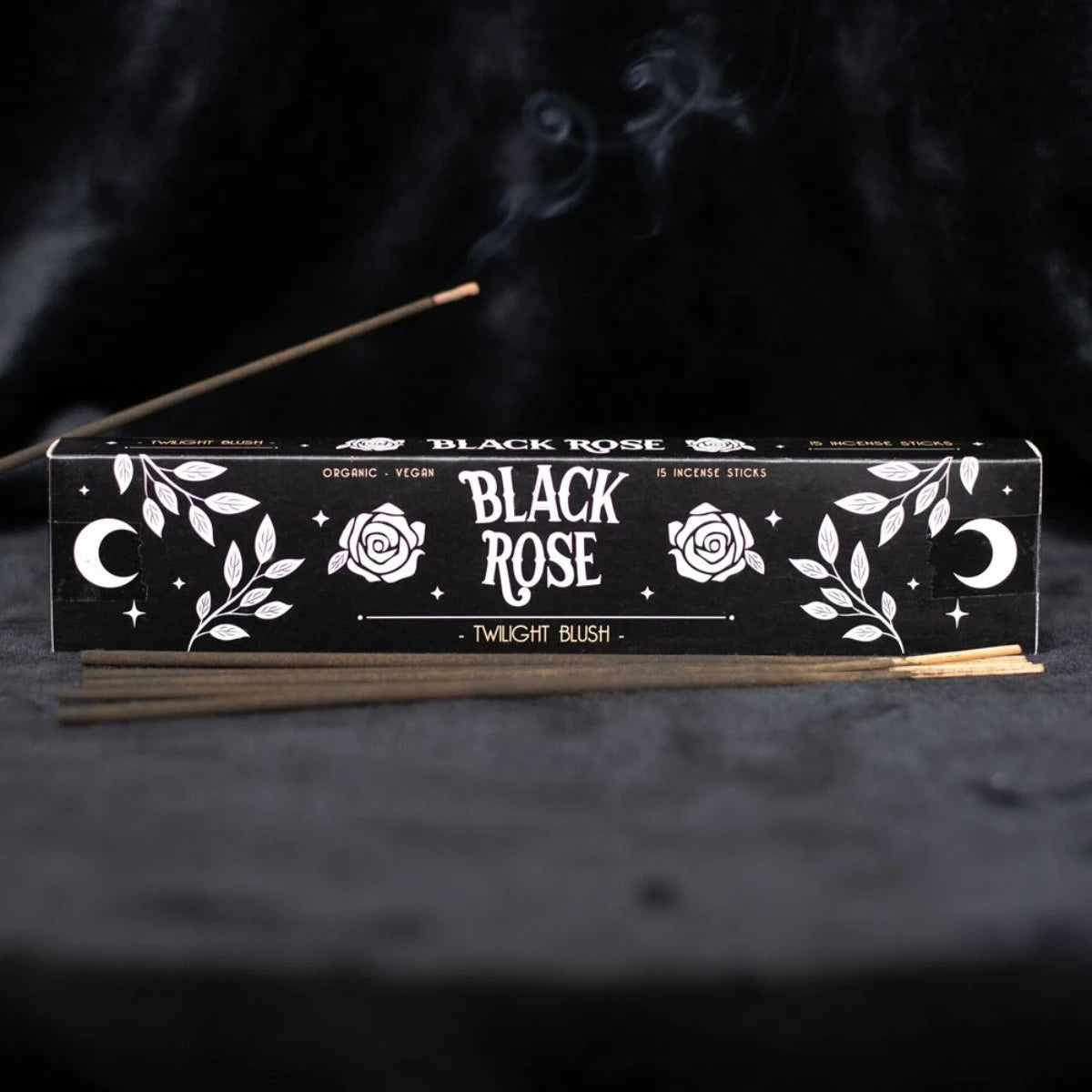 Black Rose Incense Sticks – Twilight Blush Scent, 15 Pack