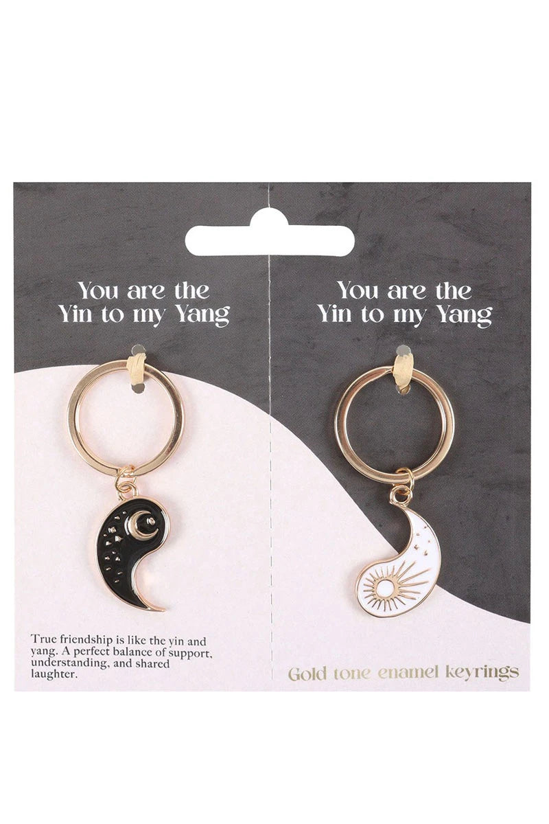 Yin Yang Best Friend Keyrings – Sun and Moon Keychain Set