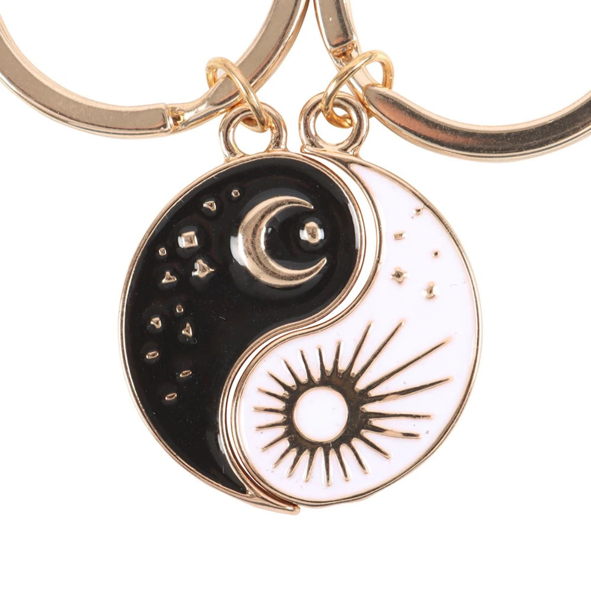 Yin Yang Best Friend Keyrings – Sun and Moon Keychain Set