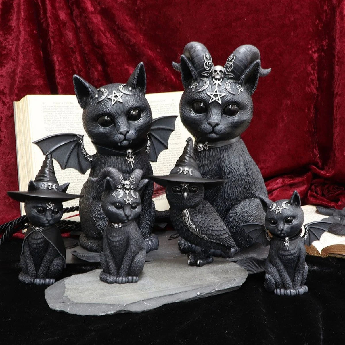 Nemesis Now Pawzuph Figurine Horned Occult Cat Gothic Decor