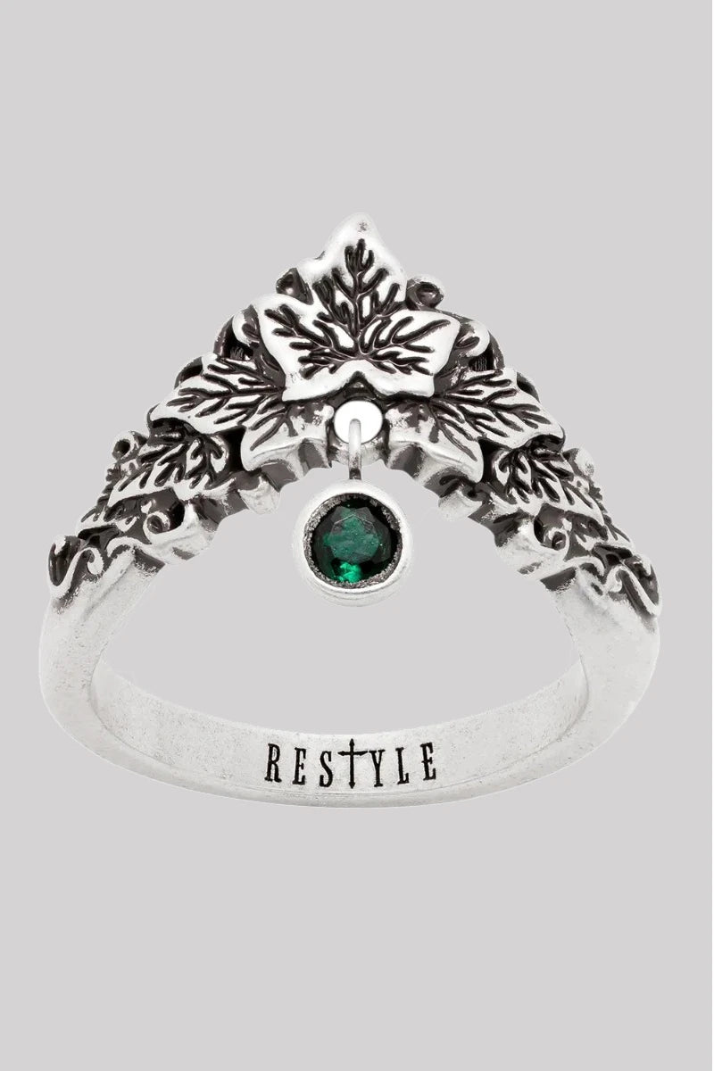 Restyle Poisoned Ivy Ring Emerald Green Gothic Botanical