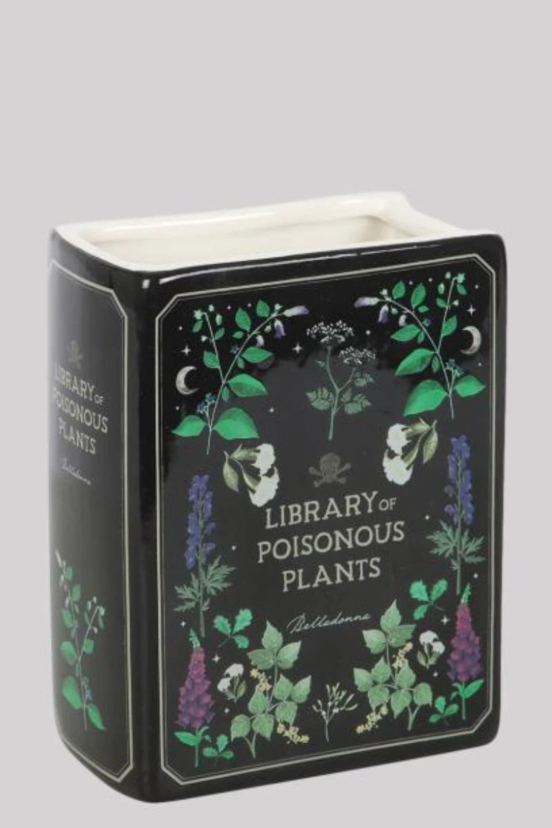 Poisonous Plants Vase - Book Shaped Ceramic Gothic Decor