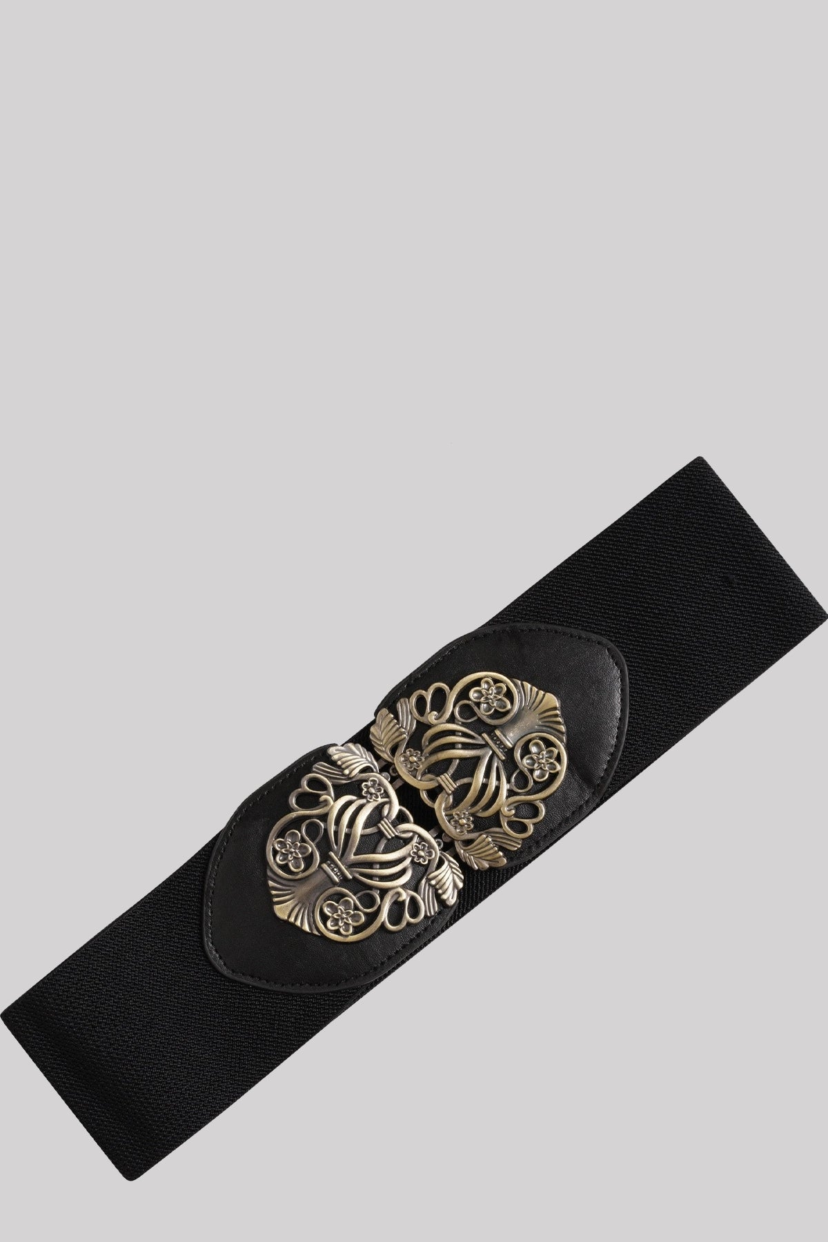 Ro Rox Celtic Catorina Black Elasticated Retro Wide Nurse Belt