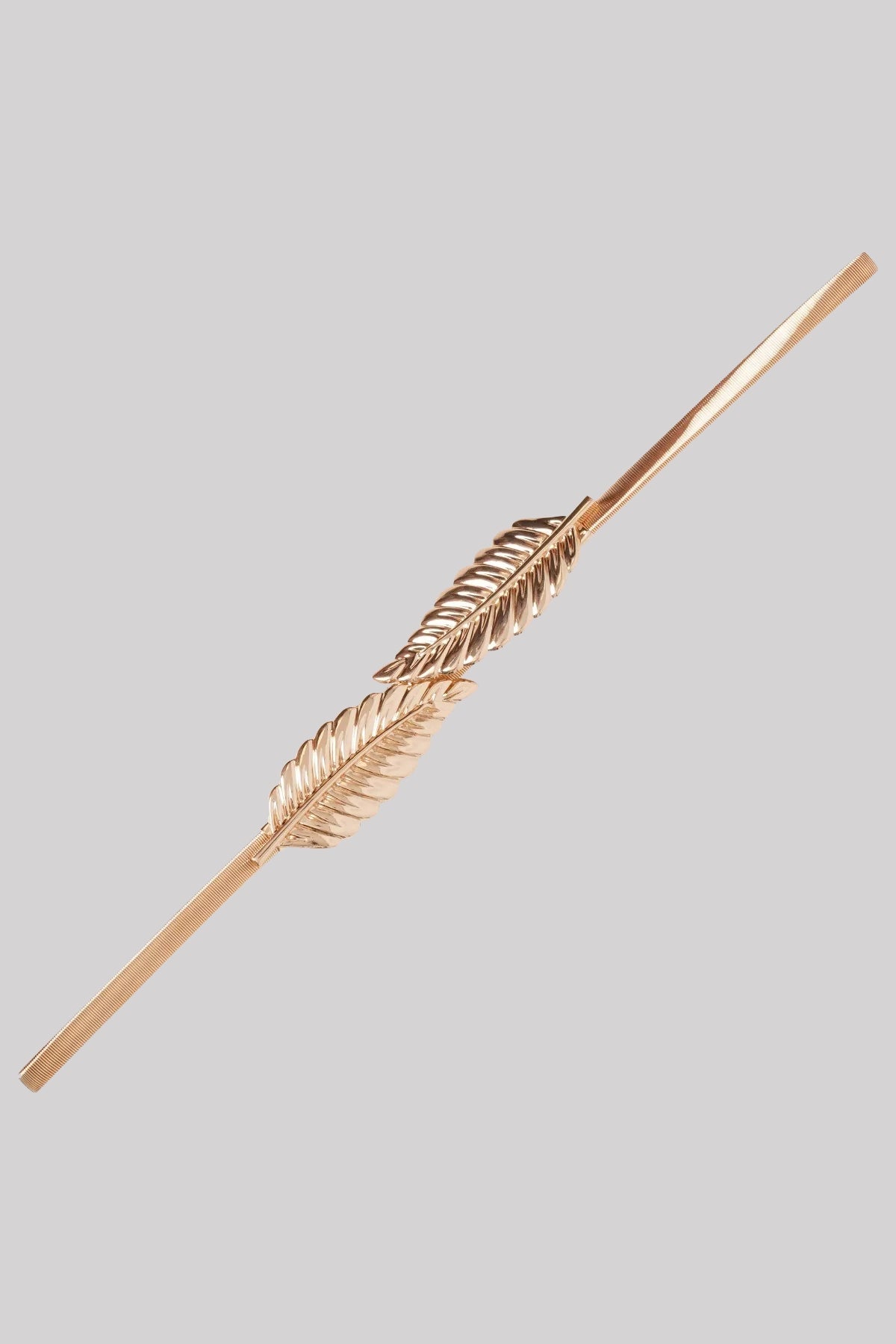 Ro Rox Annette Feather Metallic Stretchy Chain Leaf Belt