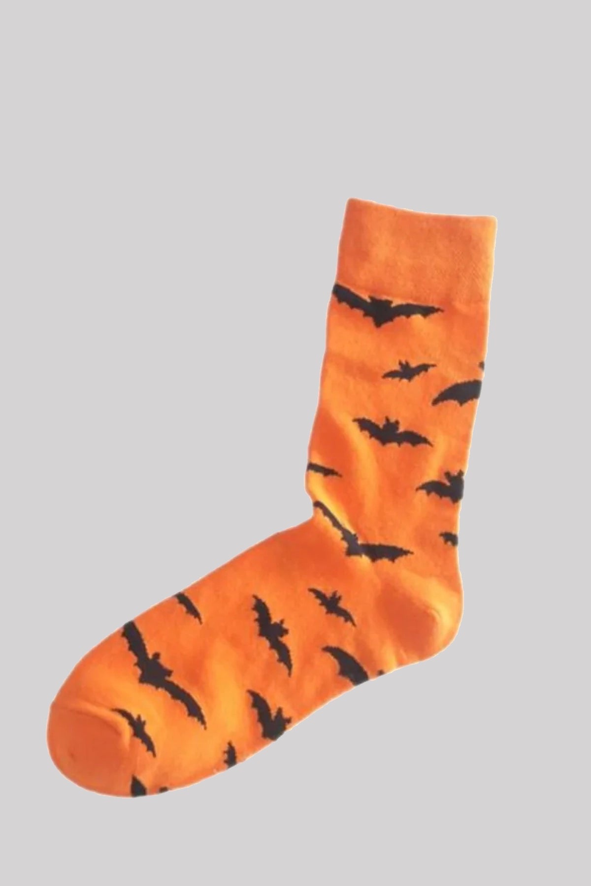 Ro Rox Orange Bat Halloween Gothic Crew Ankle Socks