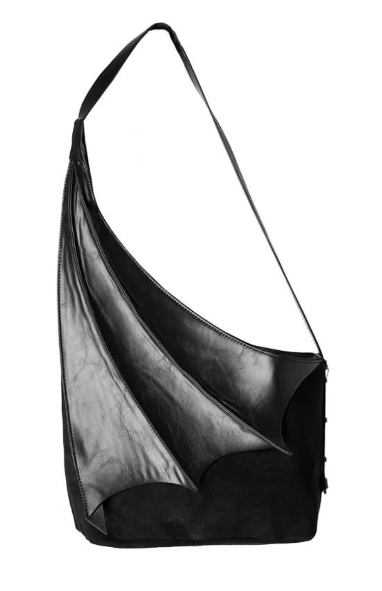 Restyle Winged Hobo Bag - Gothic Asymmetric Purse, Bat Wing