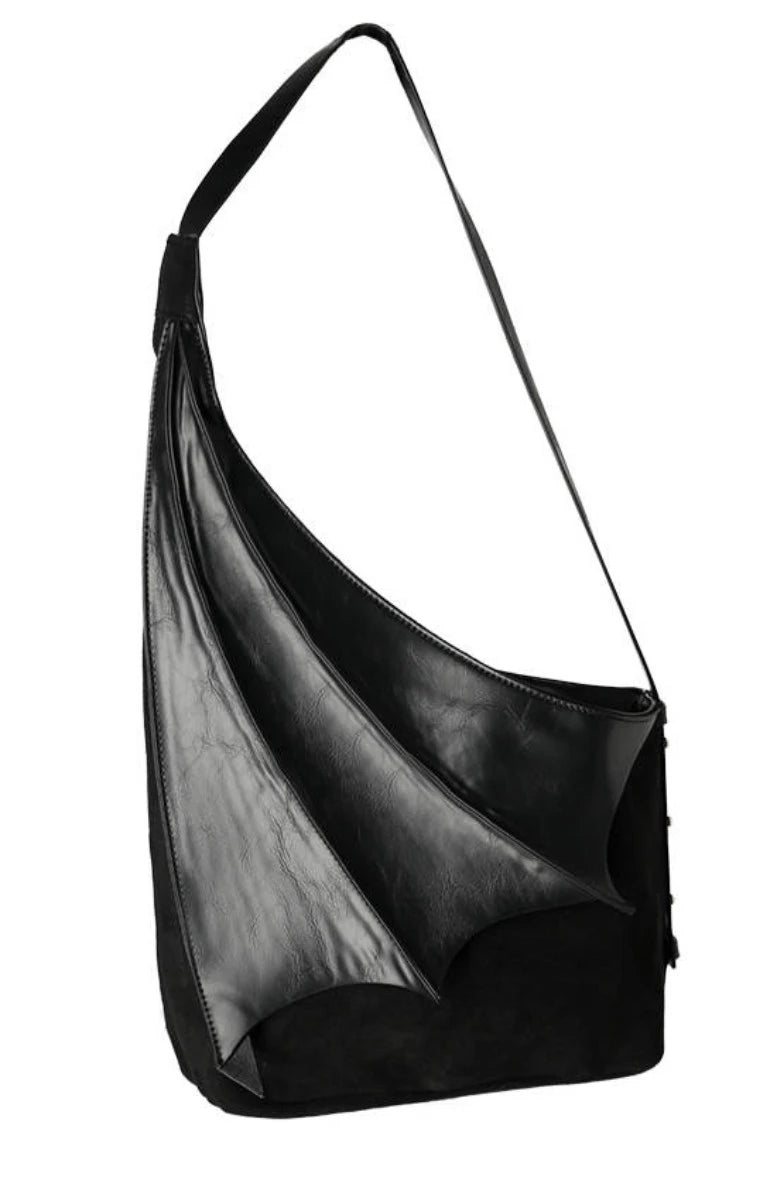 Restyle Winged Hobo Bag - Gothic Asymmetric Purse, Bat Wing