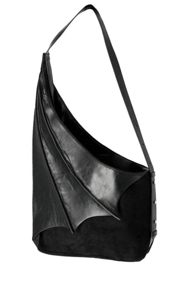 Restyle Winged Hobo Bag - Gothic Asymmetric Purse, Bat Wing