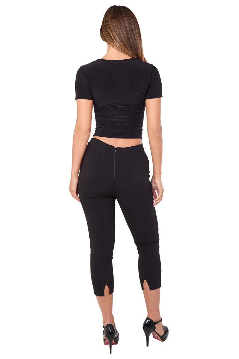 Ro Rox Ella Capri Pants – Heart Dagger Embroidery Retro 50s