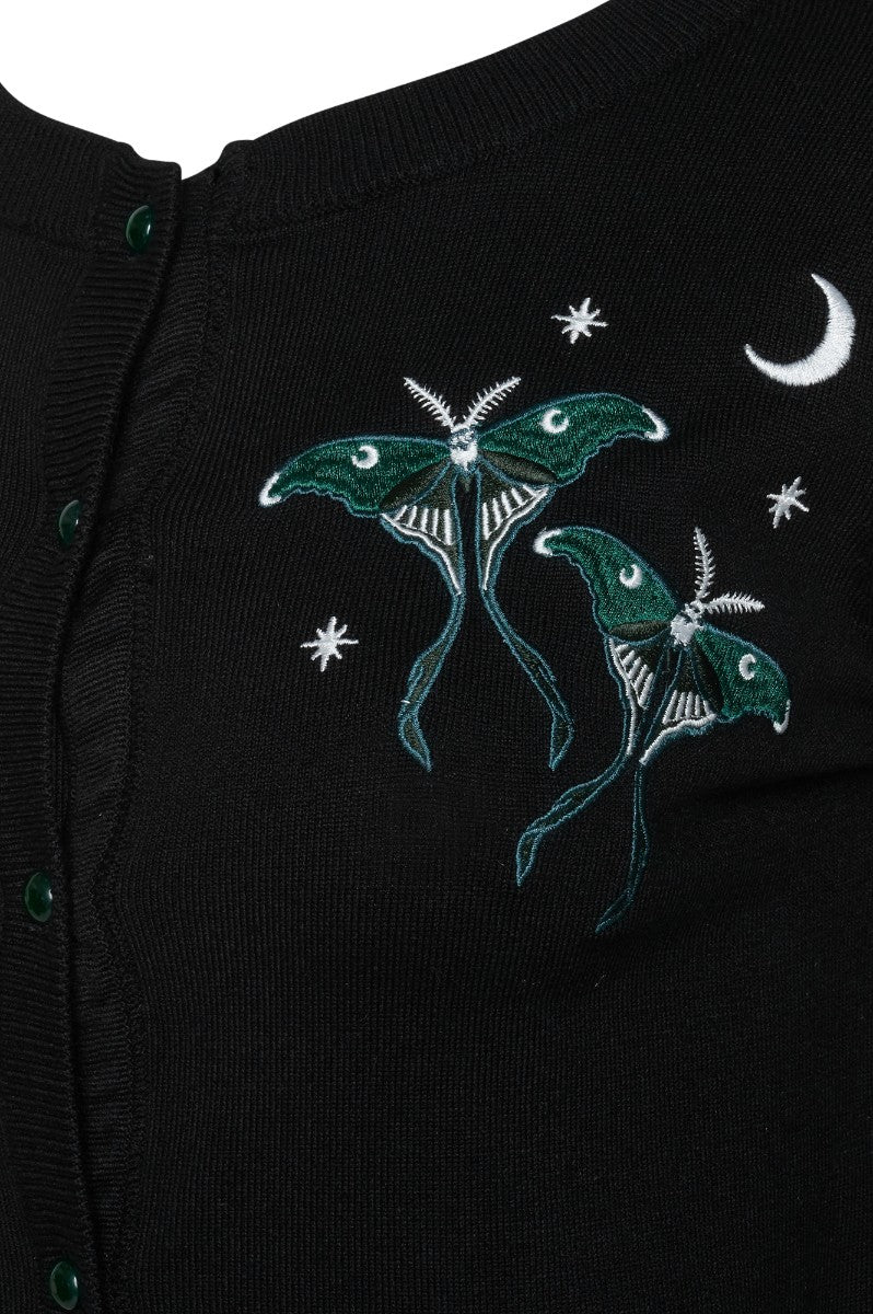 Ro Rox Luna Moth Cardigan – Moon Phase Gothic Knitwear