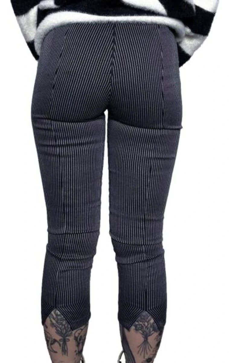 Ro Rox Pinstripe Capris – Alternative Goth Office Trousers