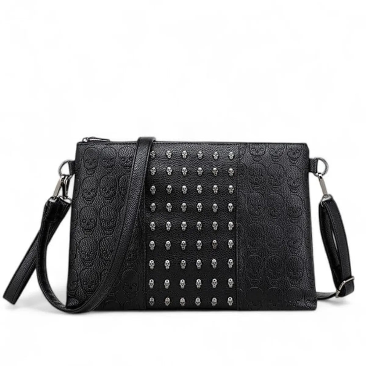 Ro Rox Skull Studded Clutch Mini Evening Handbag Black Punk